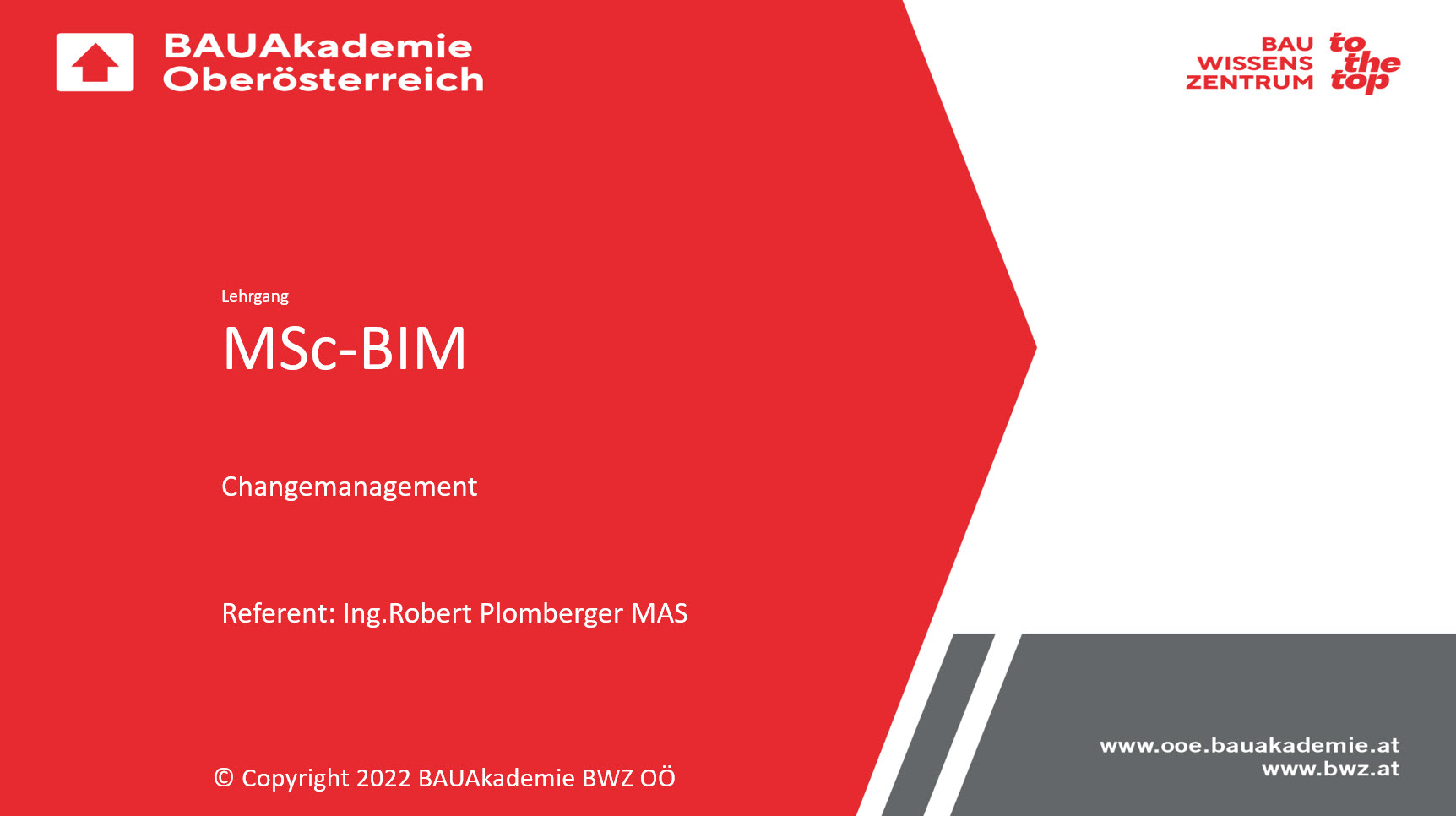 Bauakademie Oberösterreich MBA Lehrgang Changemanagement